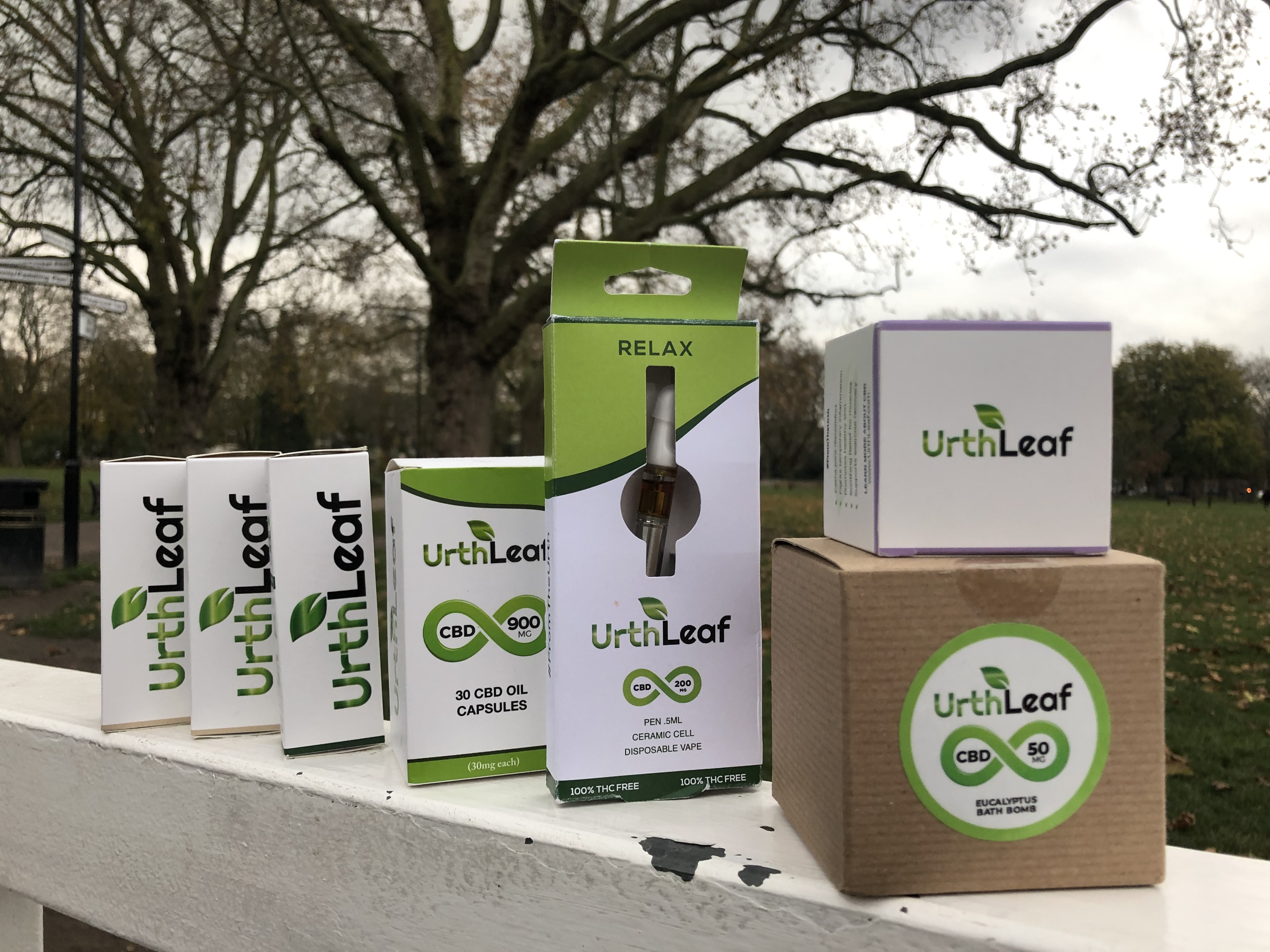 UrthLeaf CBD Products review: UrthLeaf CBD Vape Pen, CBD Hemp Healing Salve, CBD Hemp Oil Tincture, CBD Gel Capsules and Eucalyptus CBD Bath Bomb.